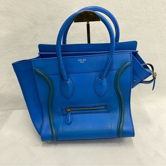 Celine Handbags - Celine Blue Luggage Tote